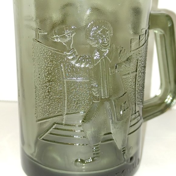 Vintage 1970s McDonald's Smoky Gray Glass Mug Ronald McDonald - Picture 2 of 5